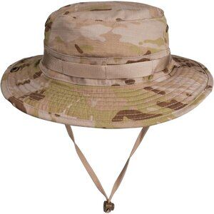 Unisex Desert Camo Wide Brim Loops Buckle With Chin Strap Adjustable Boonie Hat